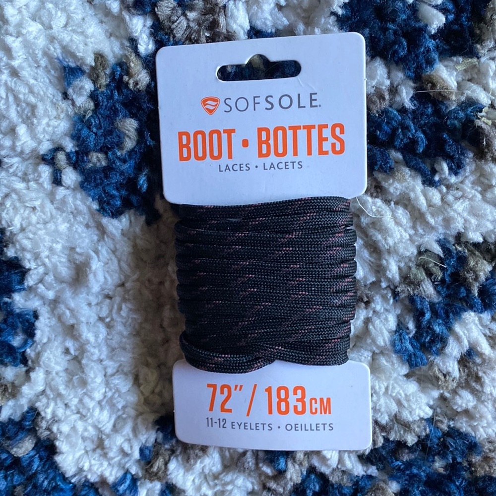 Sofsole boot laces 72” 11-12 eyelets